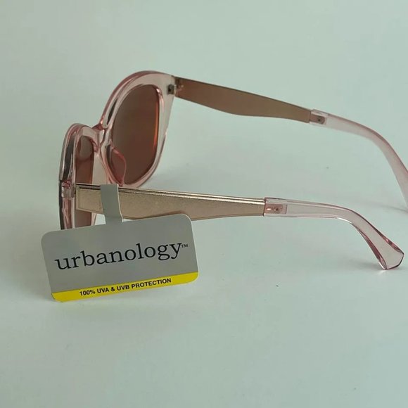 SG00796 Urbanology Trans Pink Sunglasses For Women Square Tinted 100% UVA/UVB - Picture 4 of 7